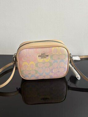 COACH Mini Jamie Camera Bag In Pastel Rainbow Signature Canvas